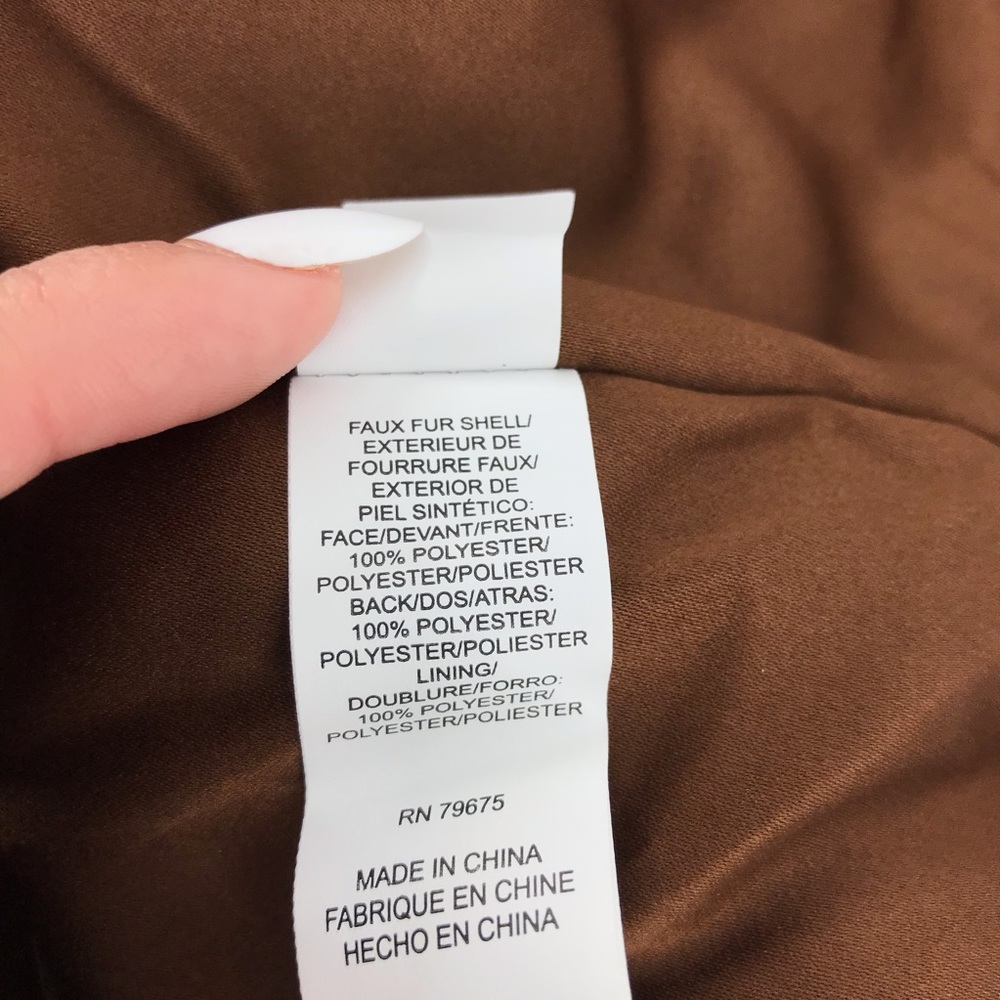 Lucky Brand Pecan Faux Shearling Teddy Snap Button Coat Jacket - Picture 10 of 11